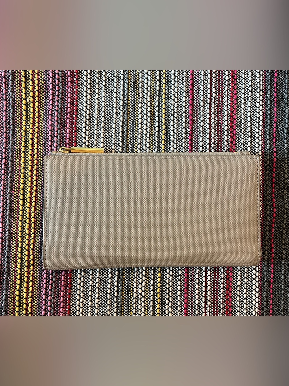 Dagne Dover Grey Essential Slim Wallet with Card Slots Zip Closure Bleeker Blush